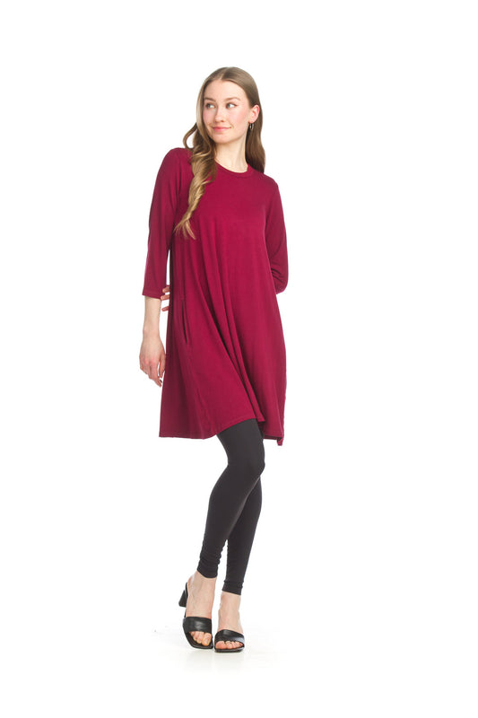 PD15538 BURGN Aline Bamboo Knit Dress with Pockets