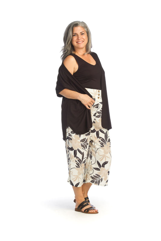 PT14012 BLACK Bamboo Stretchy Coverup
