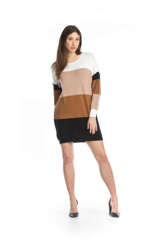 SD11414 MULTI Colorblocked Sweater Dress