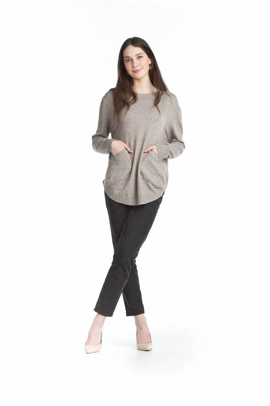 ST06249 SILVE Sweater Tunic with Rounded Hem and Pockets