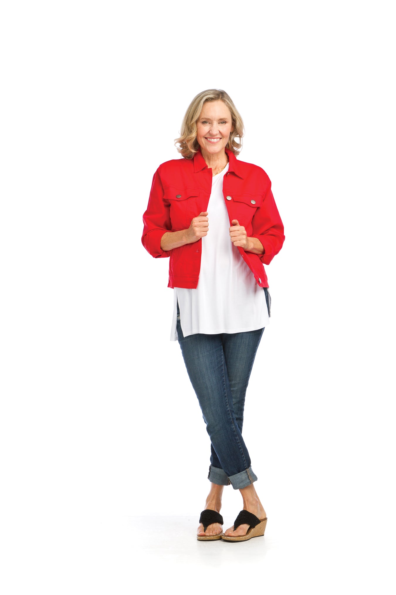 JT14778 RED Denim Stretch Jacket