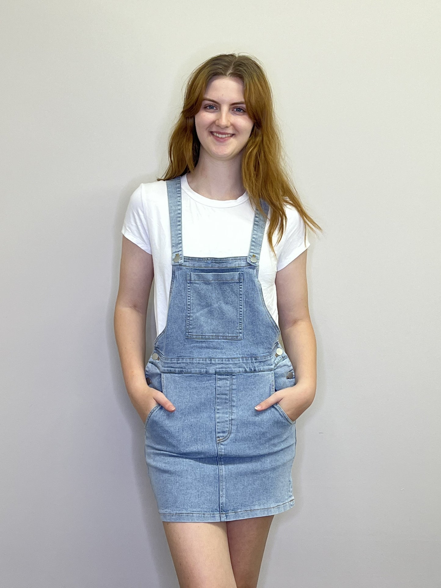 PD18602 DENIM Stretch Denim Pinafore