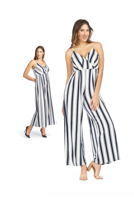 PP05836 WHITE Soft Striped Jumpsuit