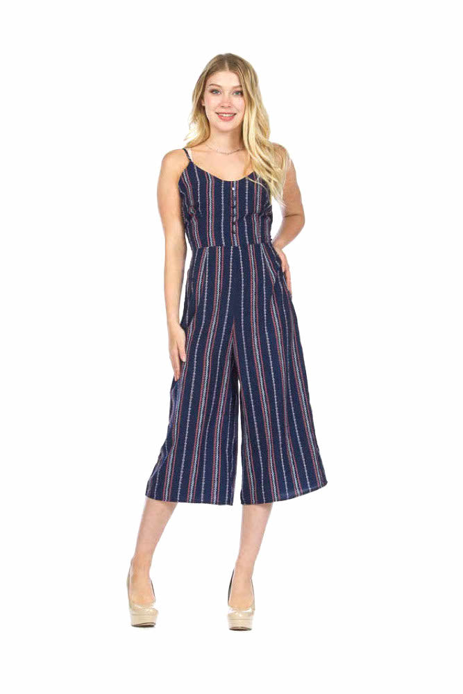 PP05844 NAVY Multi Striped Jumpsuit