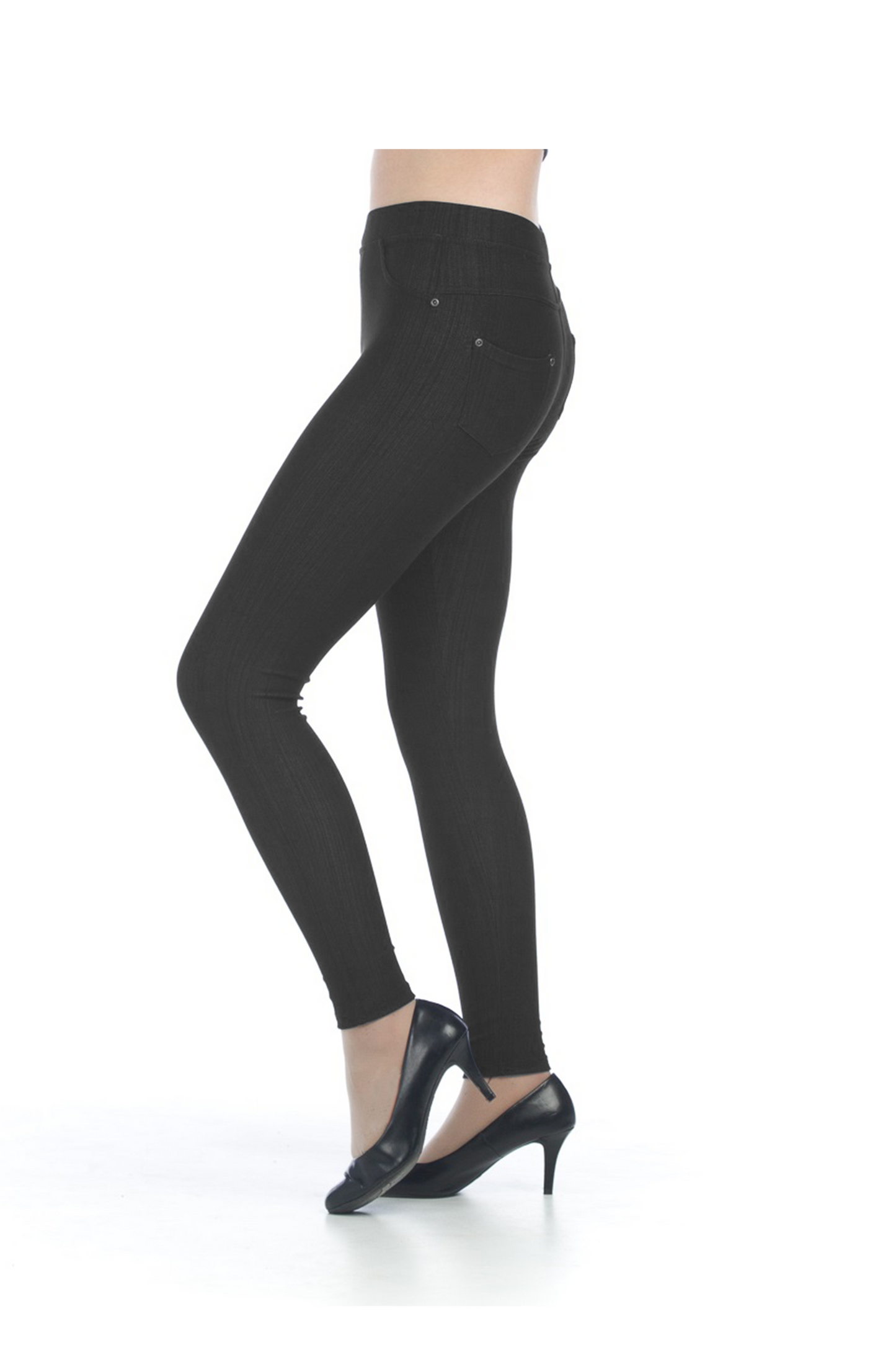 PP05851 BLACK Solid Stretch Jaggings