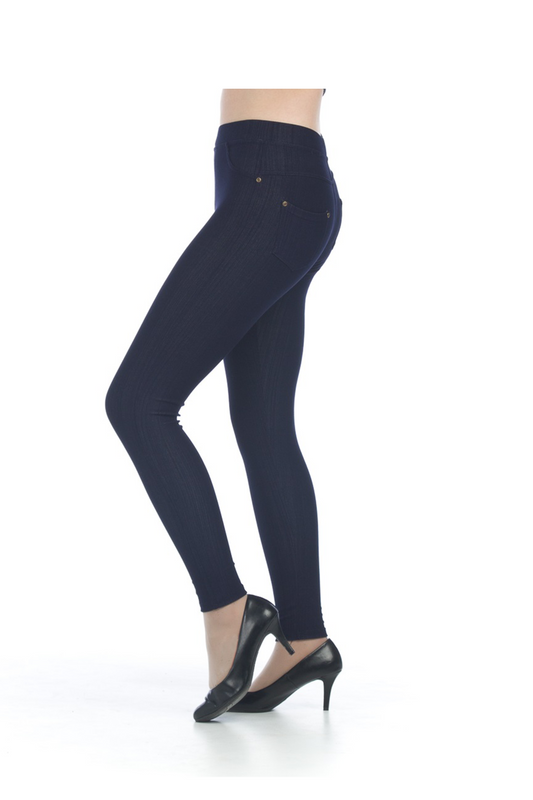 PP05851 NAVY Solid Stretch Jaggings