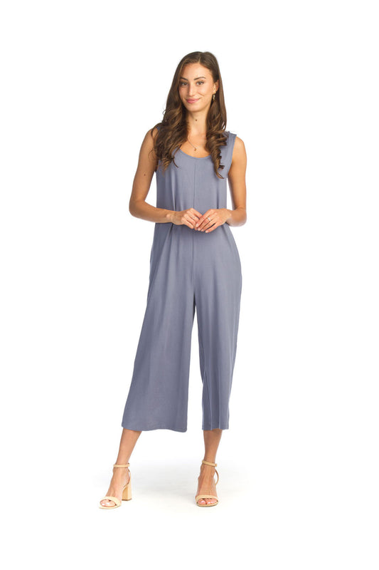 PP14807 DENIM Stretch Bamboo Jumpsuit with Pockets
