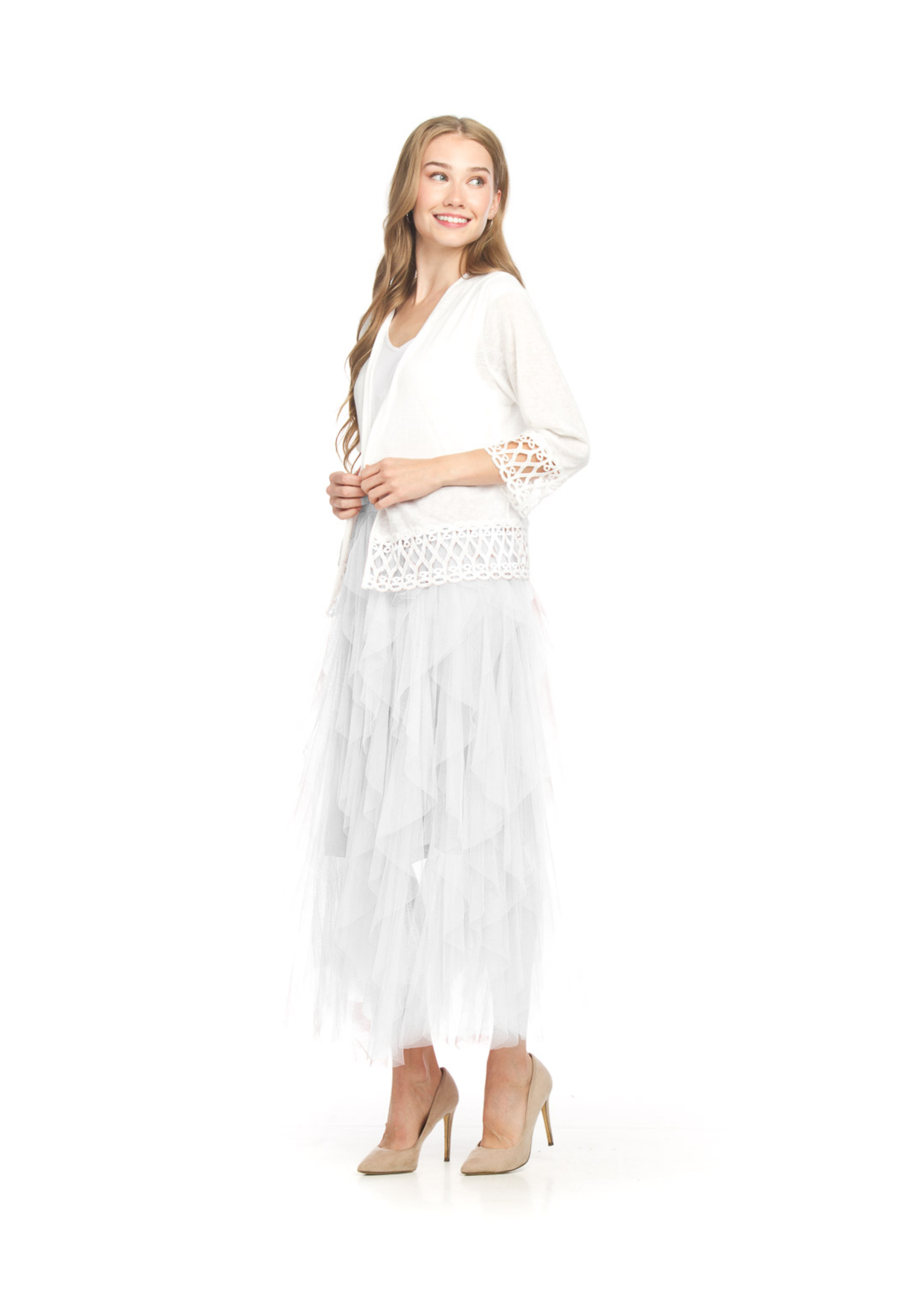 Ps15910 White Tulle Skirt Papillon Us