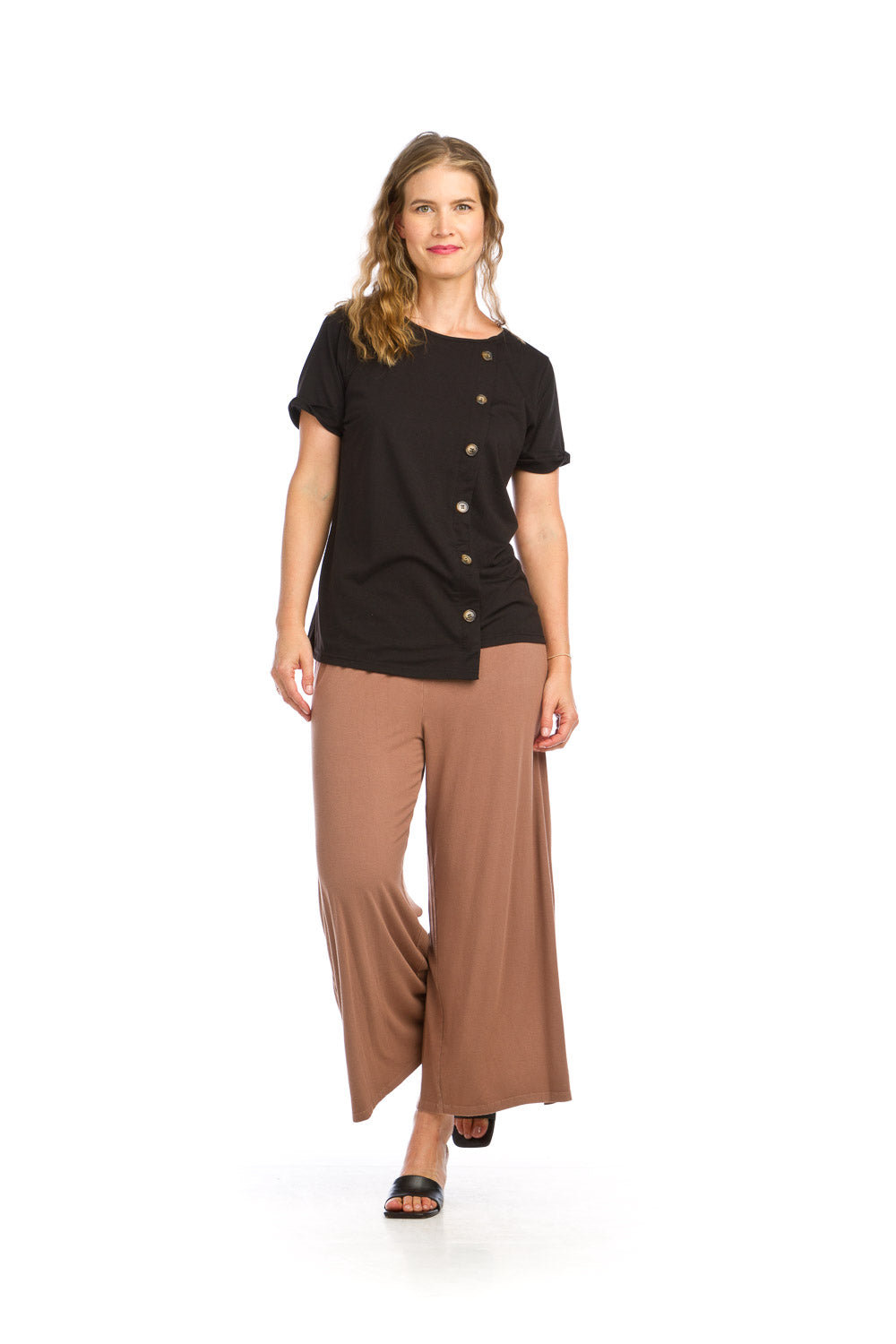 PP16839 MOCHA Bamboo Knit Coulotte Pants