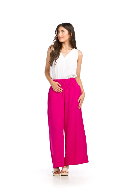 PP16810 MAGEN Wide Leg Pants with Smocking Waistband