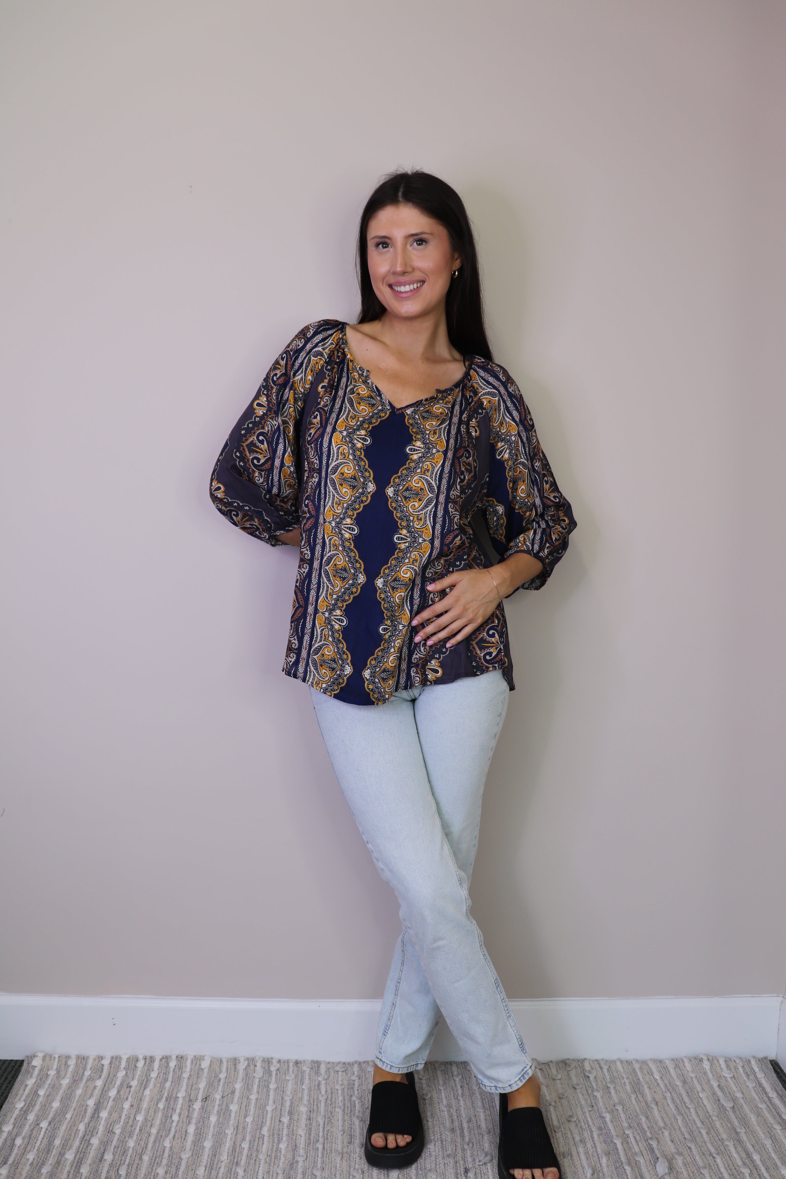 Papillon shops Layered Ditsy Print Top NWT Size Small