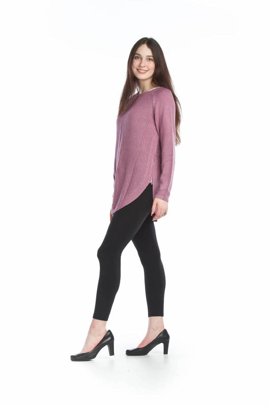 ST04384 LILAC Long sleeve Sweater with Zip side