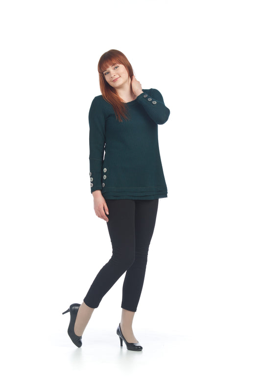 ST06243 EMERA Waffle Top with Button Detail