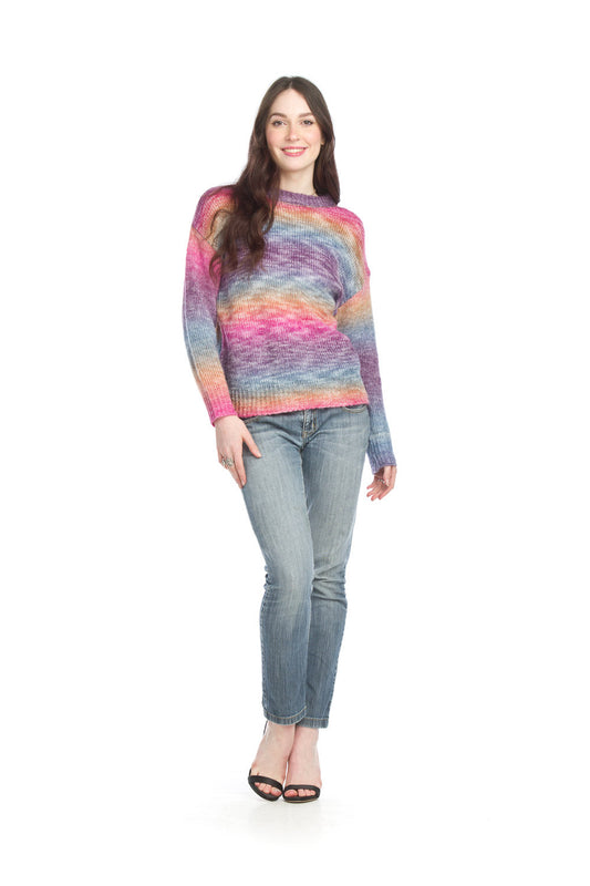 ST15235 MULTI Multicolored Knit Pullover Sweater