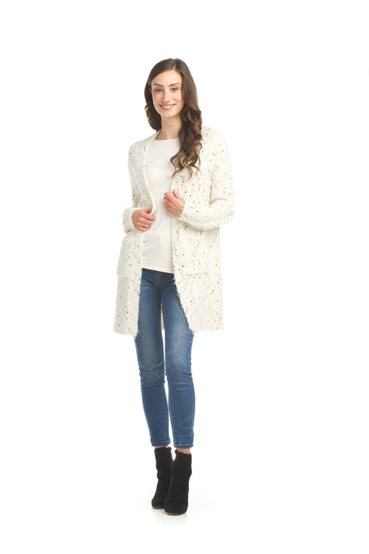 ST17257 CREAM Flecked Eyelash Cardigan