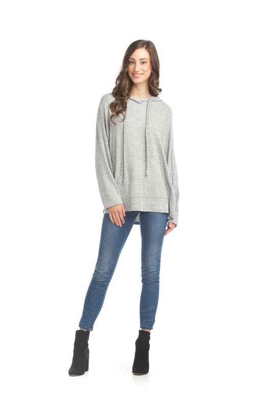 ST17271 GREY Soft Brushed Heathered Hoody with Kangaroo Pockets